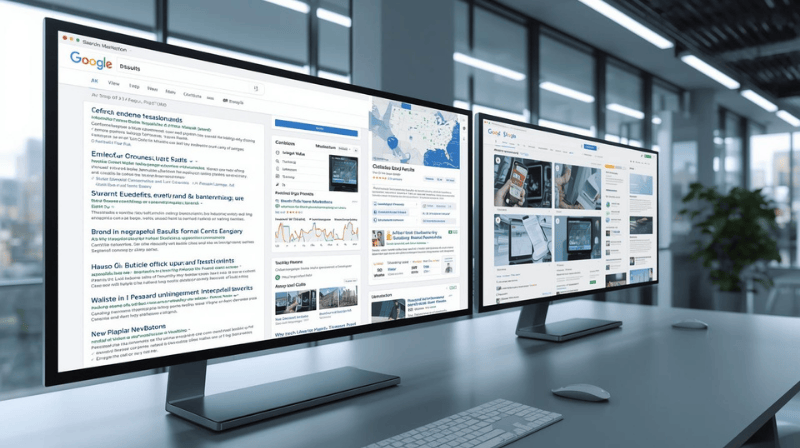 Digital marketing professional analyzing Zero-Click Marketing strategy on search and social platforms.