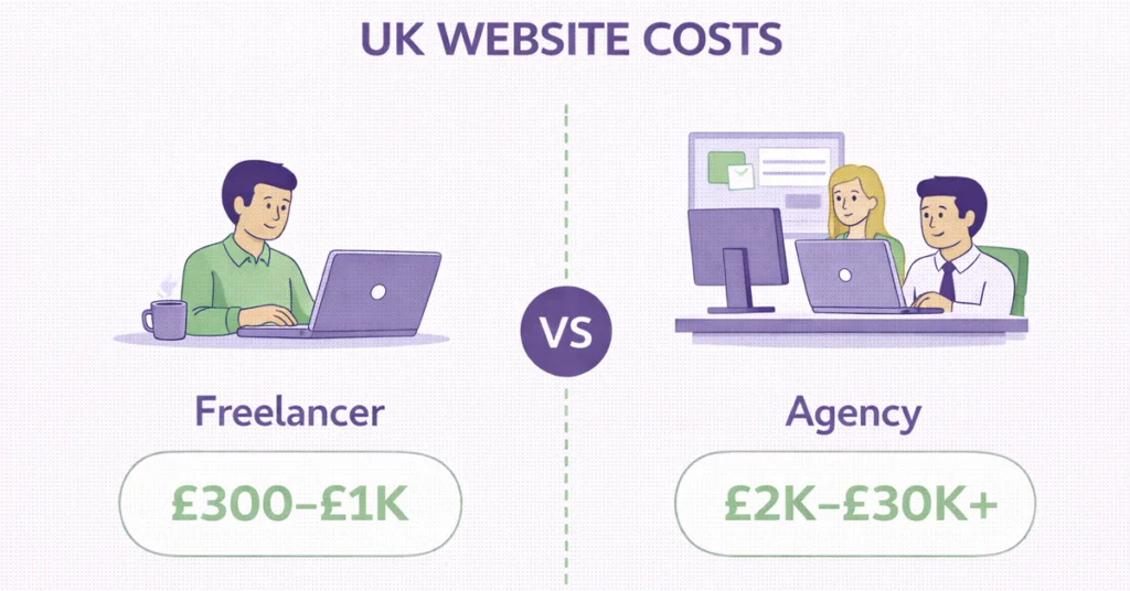 website development cost UK analysis for business website projects.